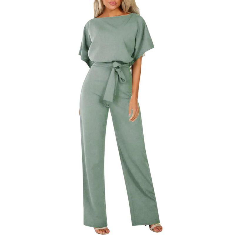 Womens Belted Corduroy Jumpsuit Light Blue |  Jumpsuits Clothing Jumpsuits