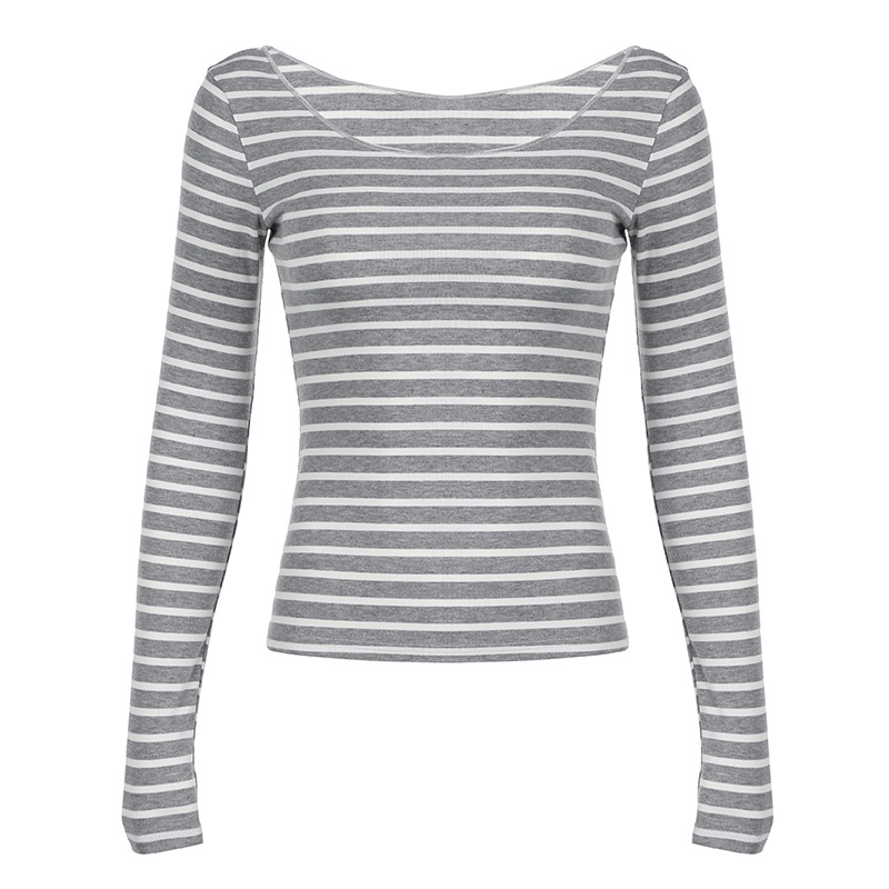 Womens Breton Stripe Top Grey/White Stripes |  Tops Clothing Grey/White Stripes