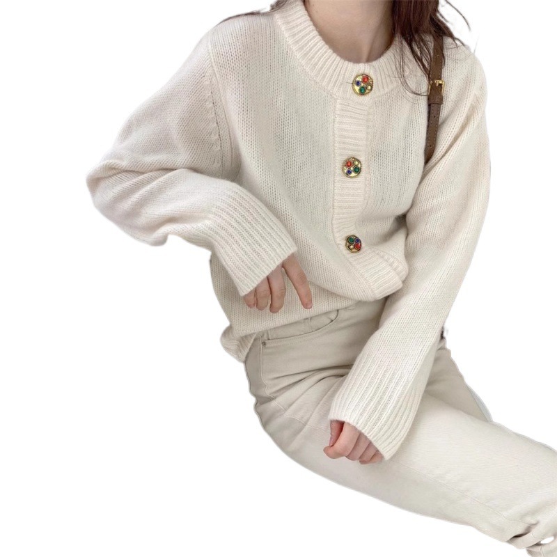 Womens Buttoned Knit Cardigan Beige |  Sweaters & Knits Clothing Beige