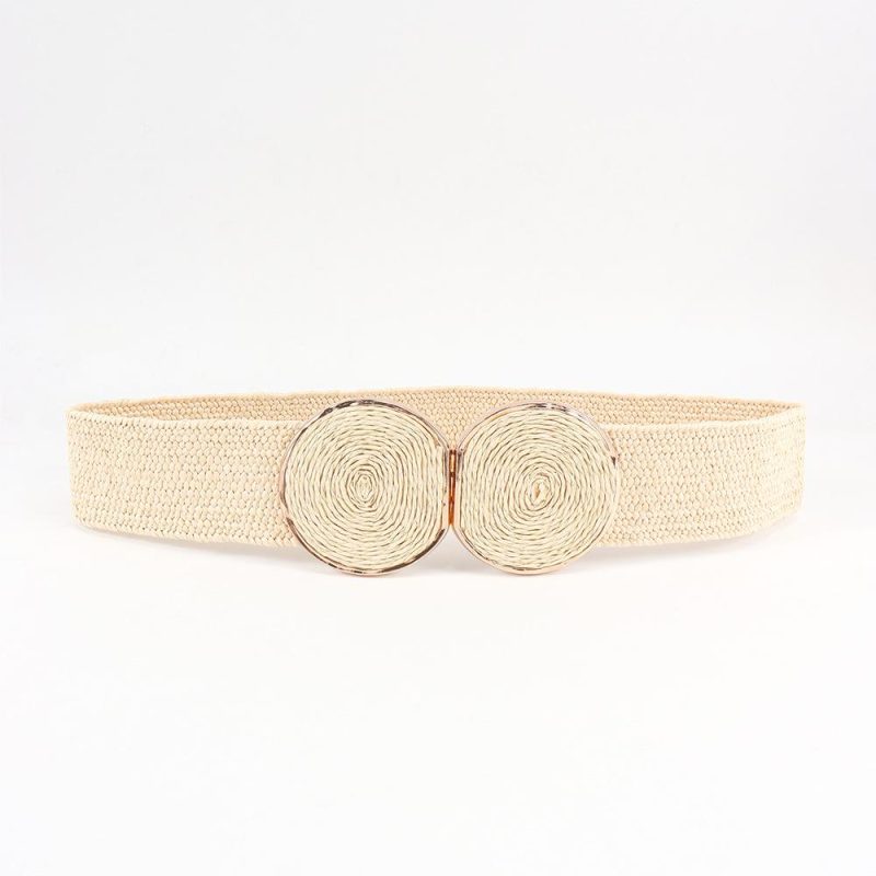 Womens Crochet Straw Belt Beige |  Belts Accessories Beige