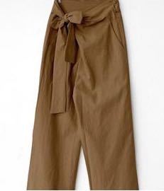 Womens Cropped Paperbag Trousers Khaki |  Pants Clothing Khaki