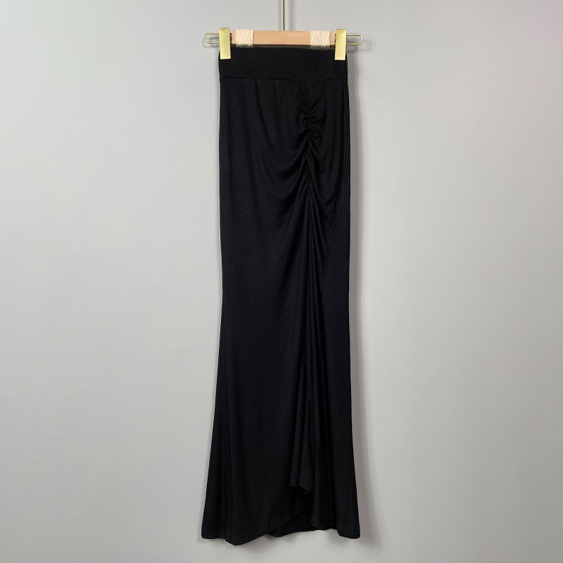 Womens Draped Stretch-Jersey Midi Skirt Black |  Skirts Clothing Black