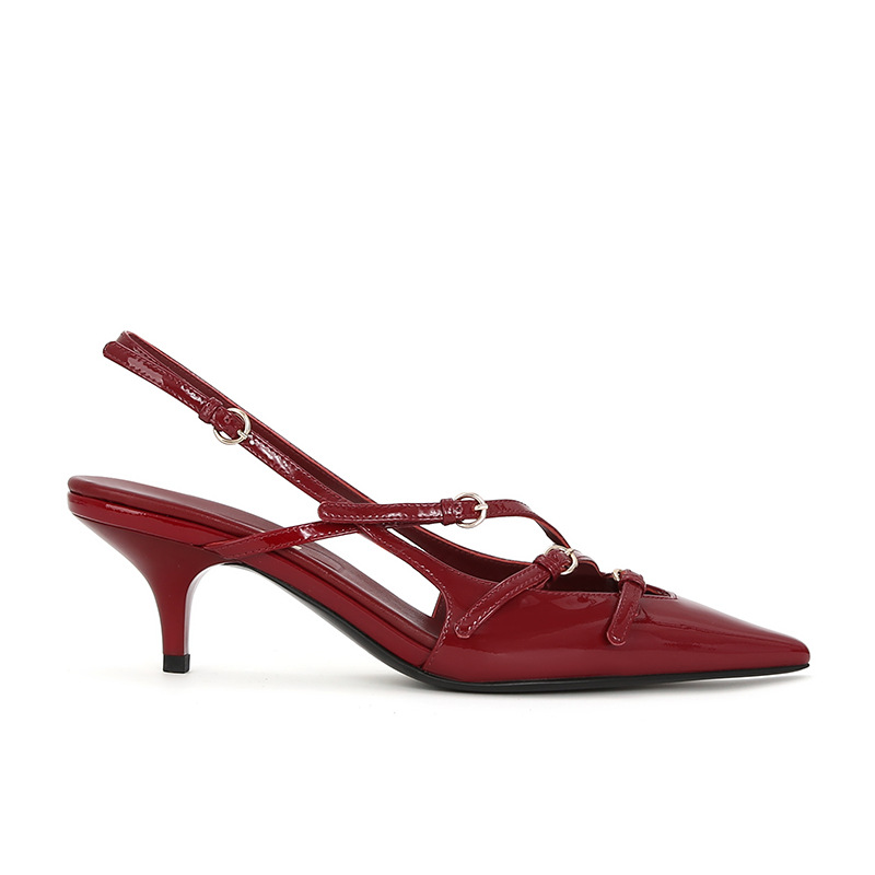 Womens Embellished Slingback Pumps Burgundy |  Heels Heels Burgundy