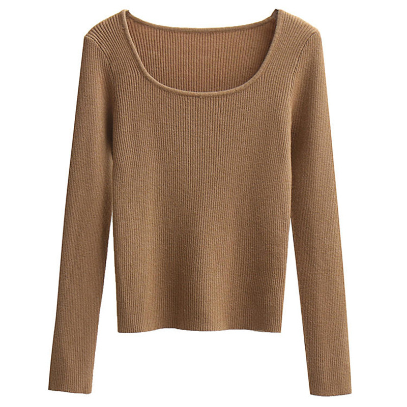 Womens Fitted Scoop-Neck Top Beige |  Sweaters & Knits Clothing Beige