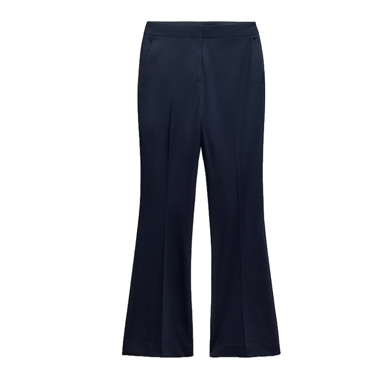 Womens Flared Trousers Dark Blue |  Pants Clothing Dark Blue