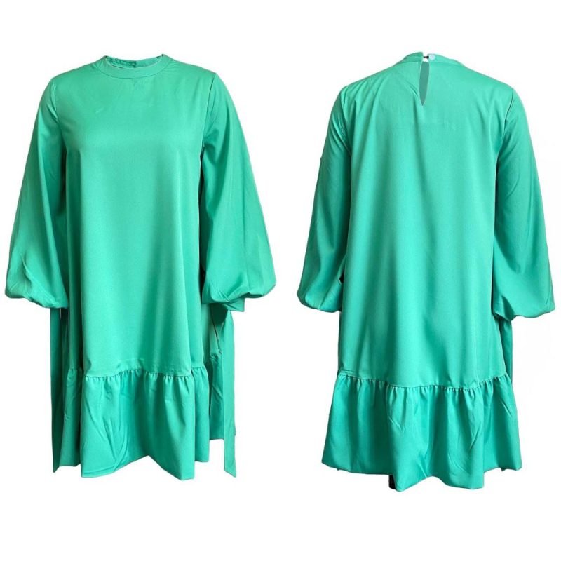 Womens Fluid-Fit Wide Sleeve Silk Dress Bright Green |  Dresses Clothing Bright Green