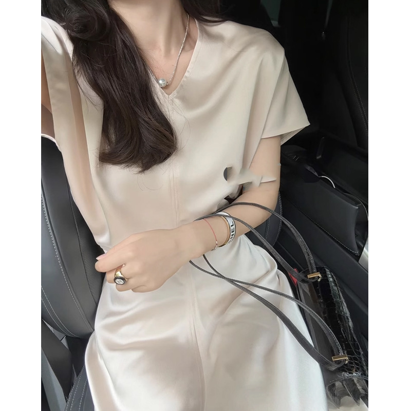 Womens Flutter-Sleeve Midi Dress Light Beige |  Dresses Clothing Dresses