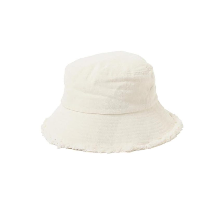 Womens Fringed Bucket Hat White |  Hats Accessories Hats