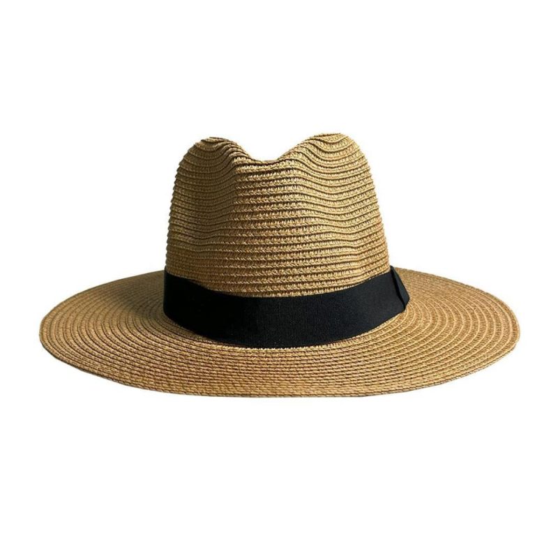 Womens Grosgrain-Trimmed Straw Hat Natural Straw |  Hats Hats