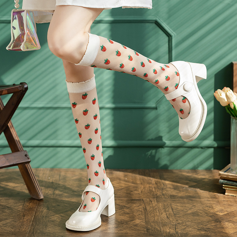 Womens Jacquard-Knit Socks White |  Socks & Tights Accessories Socks & Tights