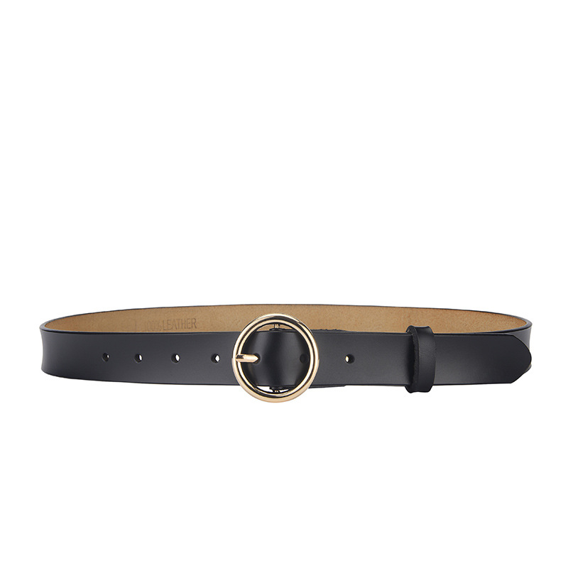 Womens Knot-Buckle Leather Belt Black |  Belts Accessories Belts