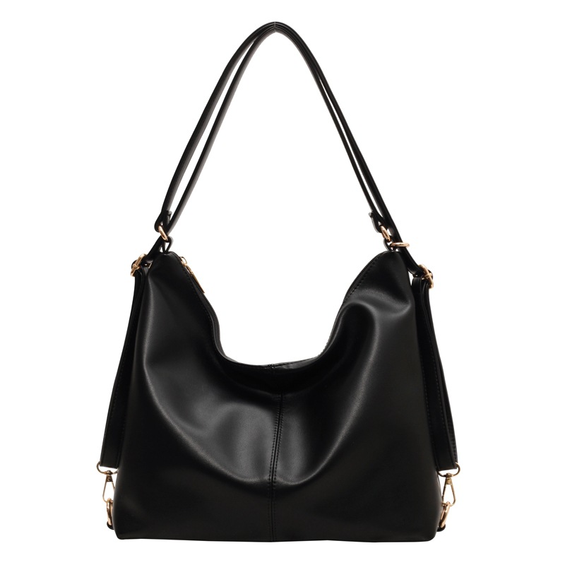 Womens Large Leather Shoulder Bag Black |  Shoulder Bags Bags Black