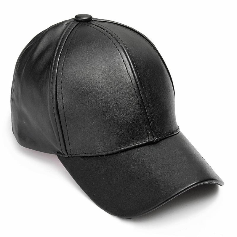 Womens Leather Baseball Cap Black |  Hats Accessories Black