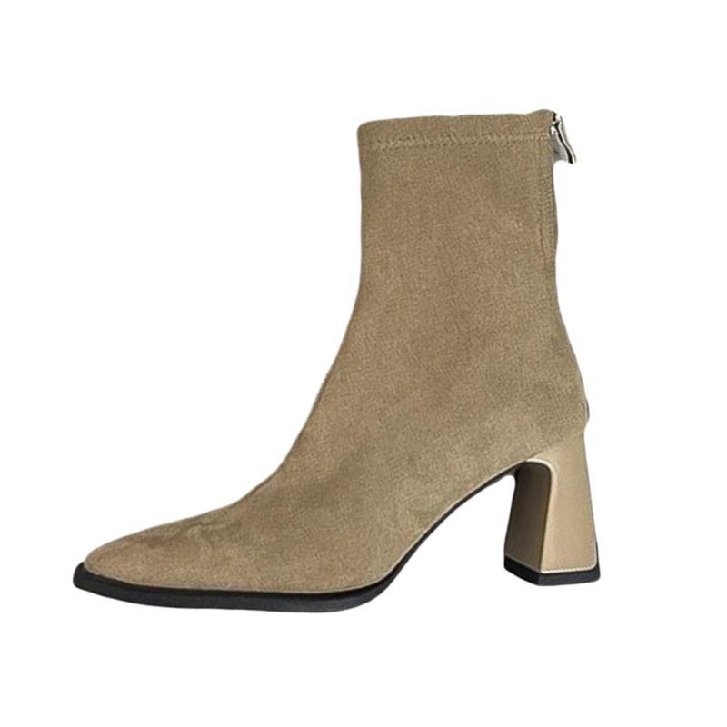 Womens Leather Sock Boots Beige |  Boots Boots Beige