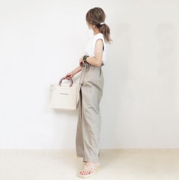 Womens Linen-Blend Paperbag Trousers Mole |  Sets & Suits Clothing Mole