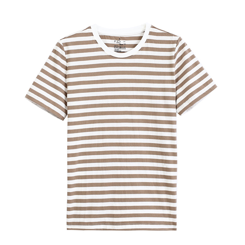 Womens Linen-Blend T-Shirt Beige/Cream Stripes |  Tops Clothing Beige/Cream Stripes