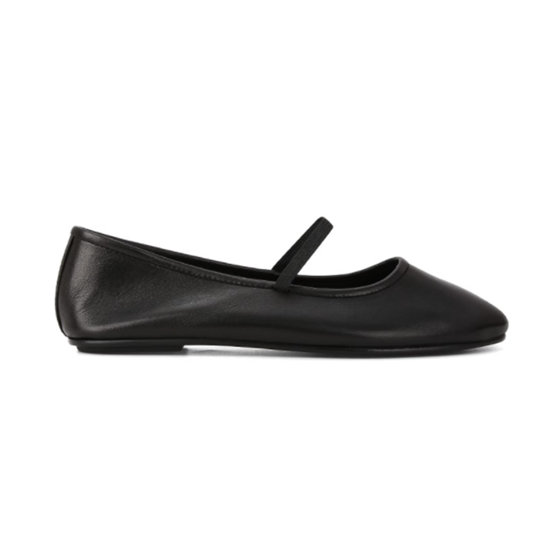 Womens Mary Jane Leather Ballerina Flats Black |  Loafers & Flats Loafers & Flats Black