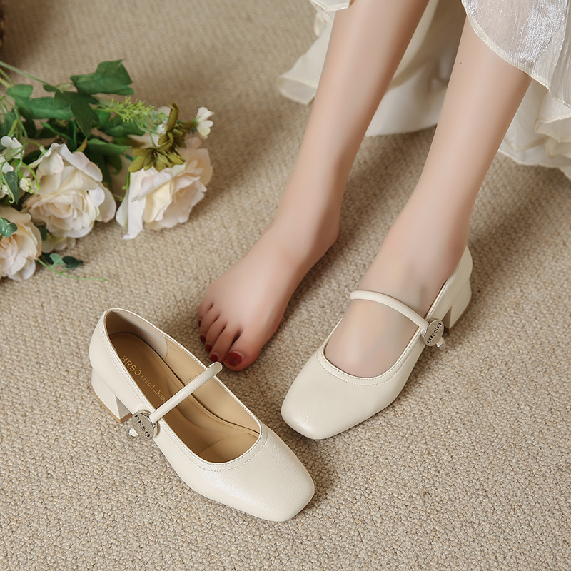 Womens Mary Jane Pumps Cream |  Heels Heels Cream