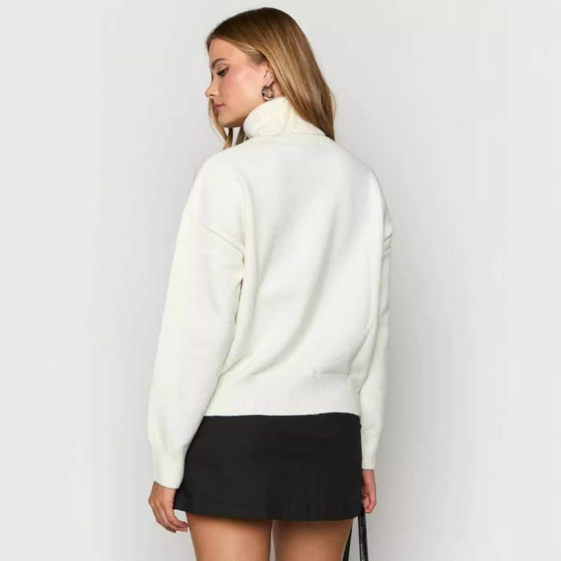 Womens Mock-Neck Sweater Cream |  Sweaters & Knits Clothing Cream