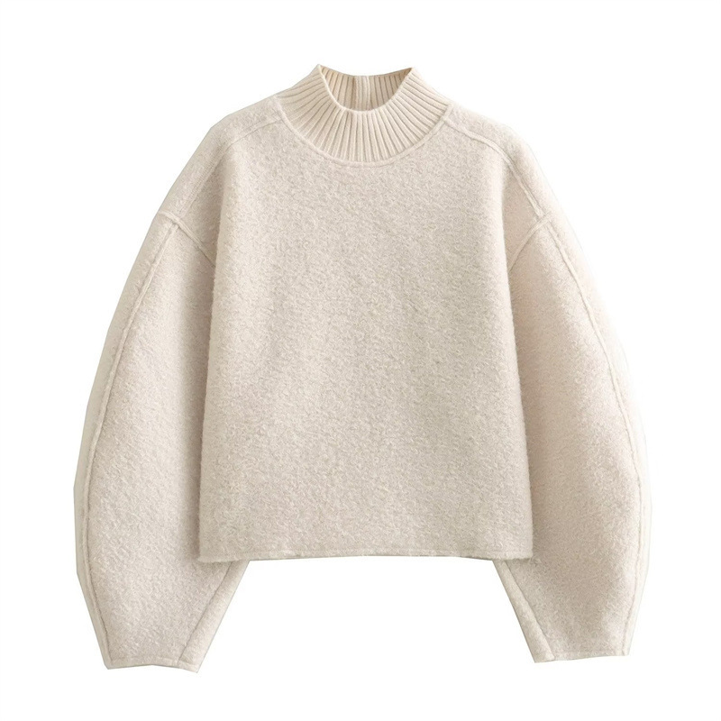 Womens Mock-Neck Sweater Light Beige |  Sweaters & Knits Clothing Light Beige