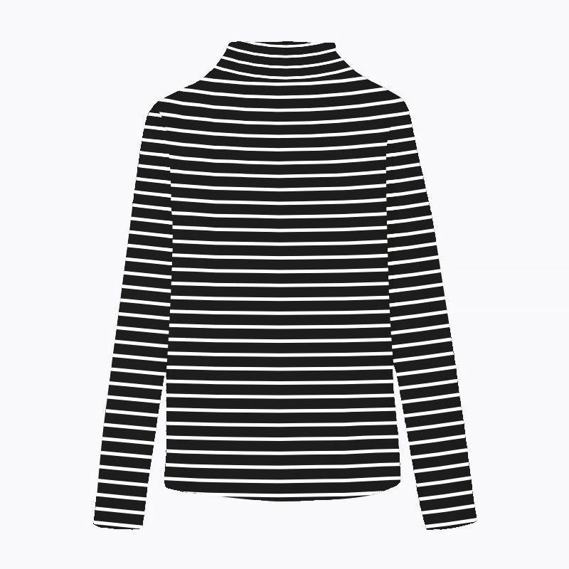 Womens Mock-Neck Top Black Stripes |  Tops Clothing Black Stripes