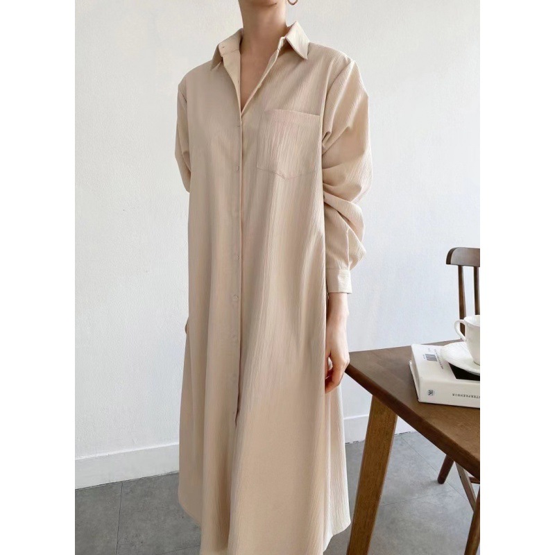 Womens Oversized Airy Shirt Dress Ivory |  Dresses Clothing Dresses