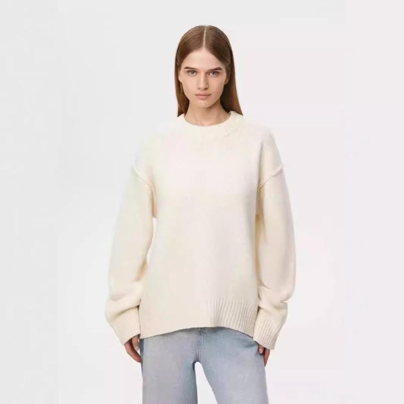 Womens Oversized Knit Sweater Cream |  Sweaters & Knits Clothing Cream