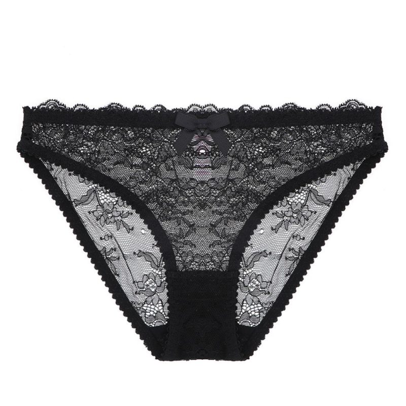 Womens Poppy Lace Briefs Black |  Lingerie Clothing Black