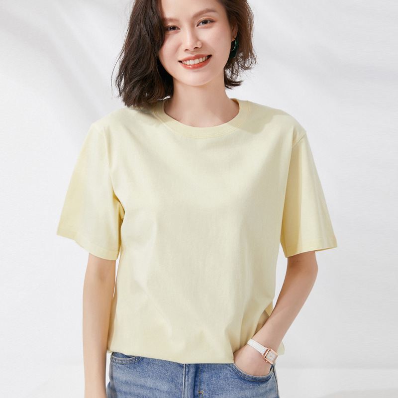 Womens Relaxed Crewneck T-Shirt Yellow |  Tops Clothing Tops