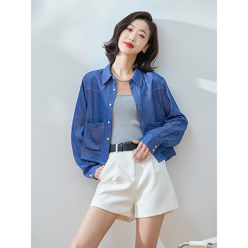 Womens Relaxed Denim Shorts Mid Blue |  Sets & Suits Clothing Mid Blue