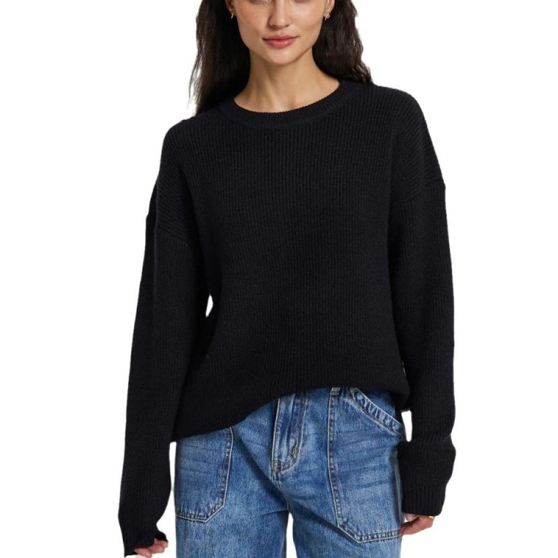 Womens Relaxed Fit Knitted Sweater Navy |  Sweaters & Knits Clothing Navy