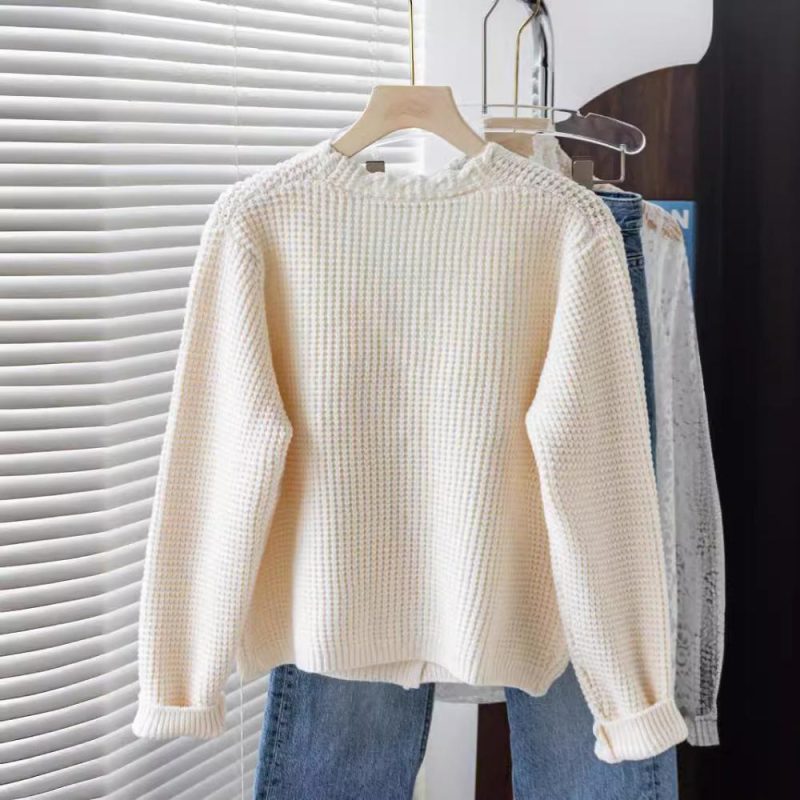 Womens Ribbed Knit Sweater Ivory |  Sweaters & Knits Clothing Ivory