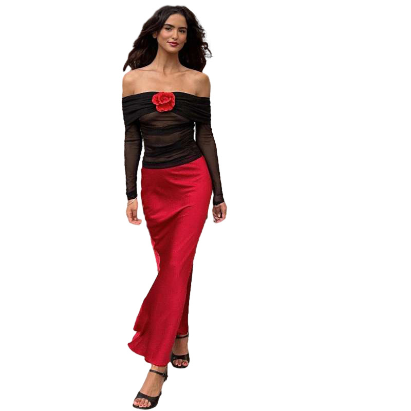 Womens Ruched Off-Shoulder Top Red |  Tops Clothing Red