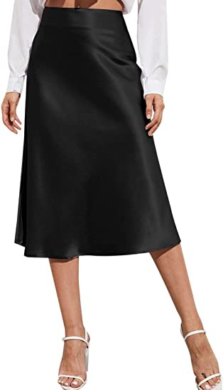 Womens Satin Maxi Skirt Black |  Skirts Clothing Black