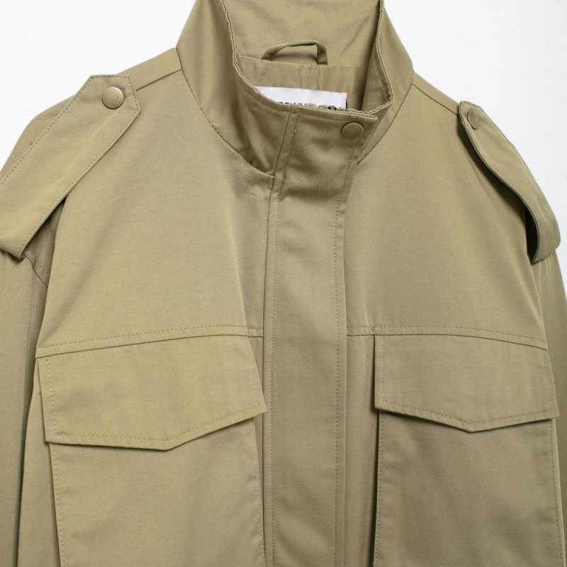 Womens Shawl-Collar Jacket Khaki |  Outerwear Clothing Khaki