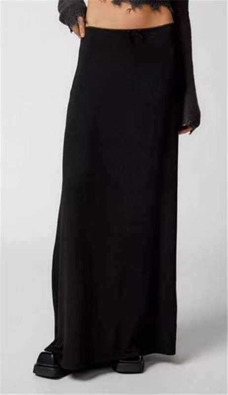 Womens Side-Slit Midi Skirt Black |  Skirts Clothing Black