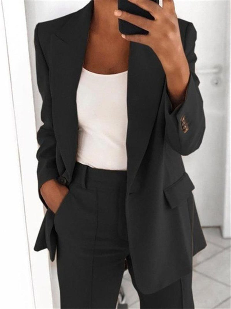 Womens Single-Breasted Blazer Black |  Outerwear Blazers & Vests Black