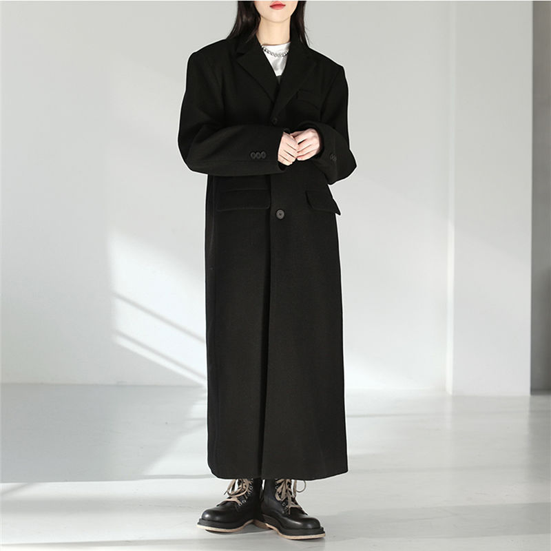 Womens Single-Breasted Wool Coat Black |  Outerwear Clothing Black