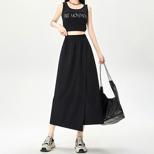 Womens Smock-Waist Midi Skirt Black |  Skirts Clothing Black