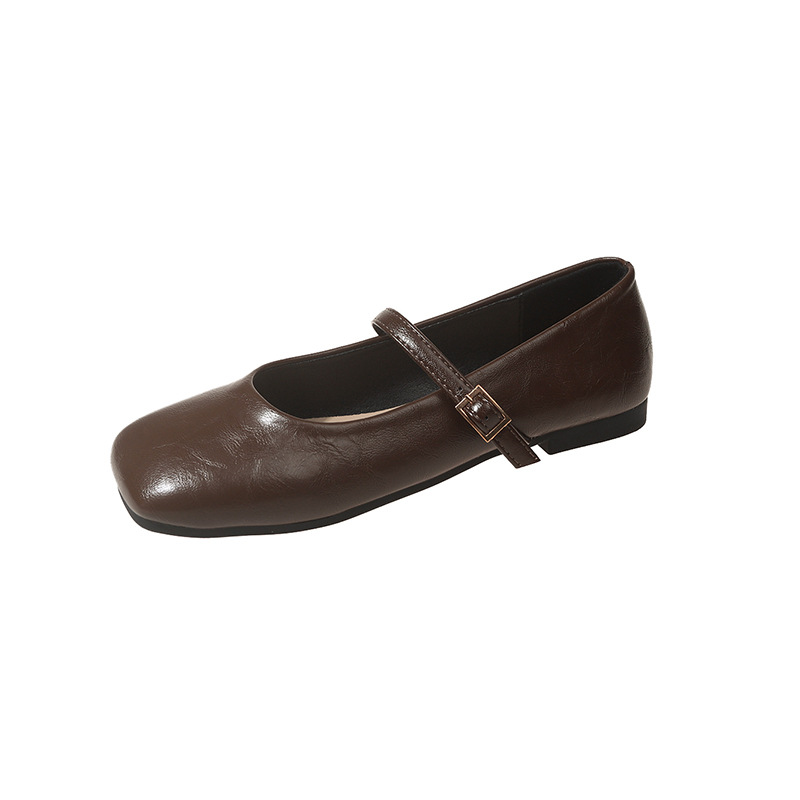 Womens Square-Toe Ballet Flats Brown |  Loafers & Flats Loafers & Flats Brown