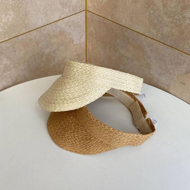 Womens Straw Sun Visor Beige |  Hats Accessories Beige