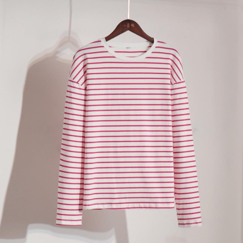 Womens Striped Jersey Top Red/White Striped |  Tops Clothing Red/White Striped