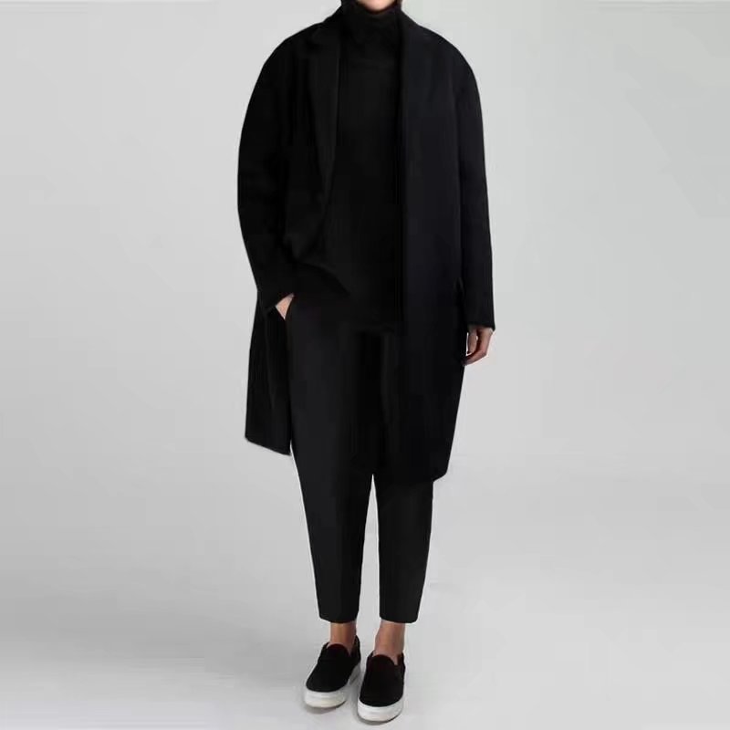 Womens Voluminous Belted Wool Coat Black |  Outerwear Clothing Black