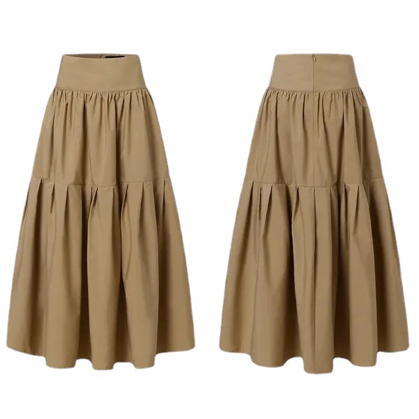 Womens A-Line Midi Skirt Beige |  Skirts Clothing Beige