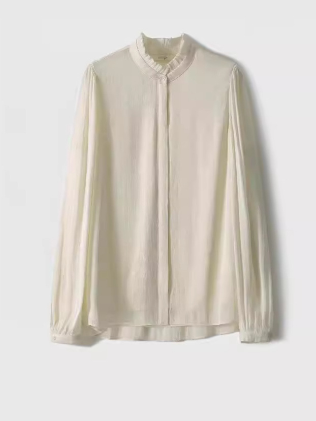 Womens Frill-Collar Blouse Cream |  Blouses & Shirts Blouses & Shirts Blouses & Shirts