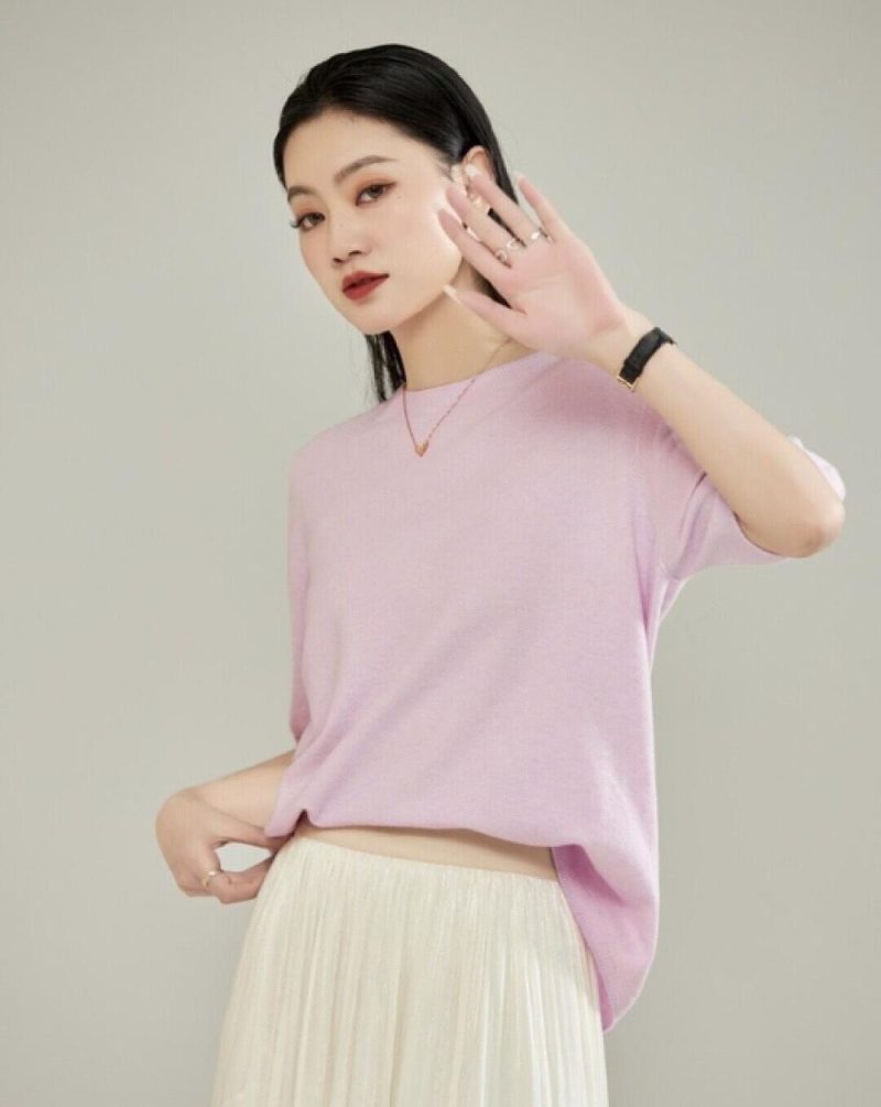 Womens Knitted Top Pink |  Sweaters & Knits Clothing Pink